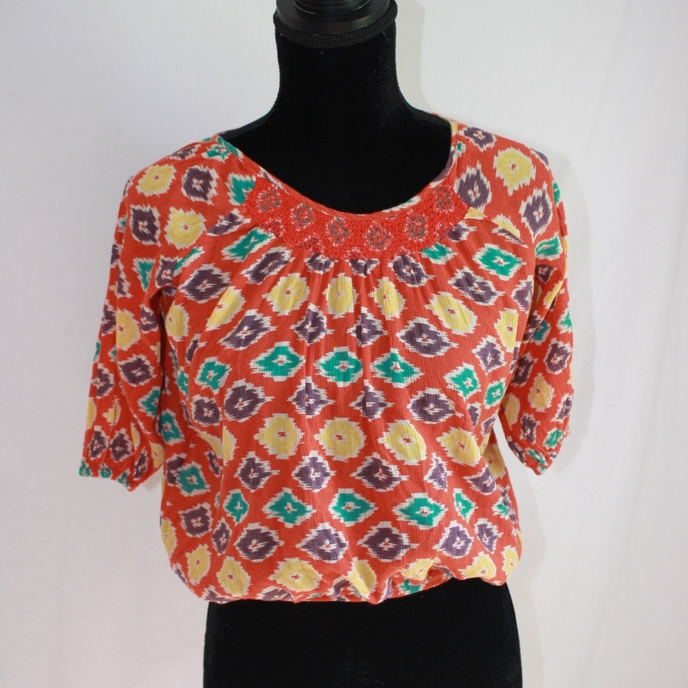 Ralph Lauren Chaps Navajo inspired cotton top S 7